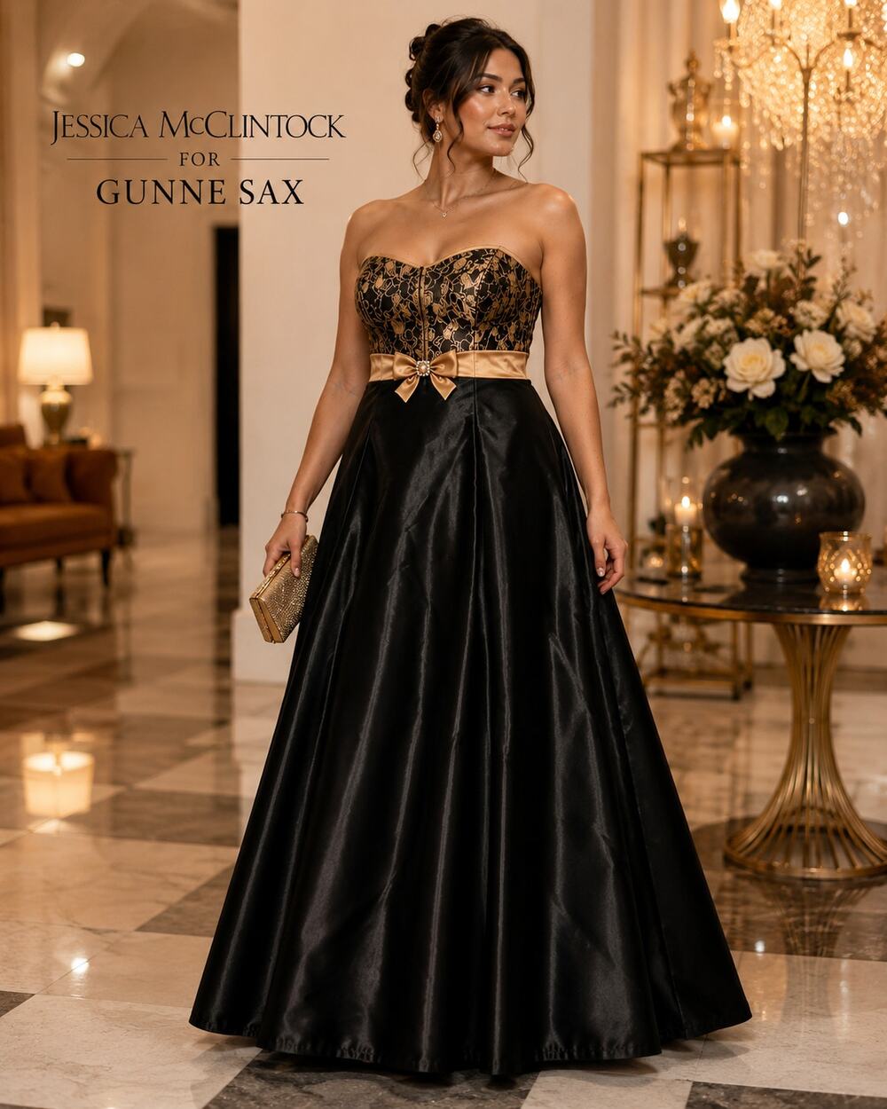 Jessica McClintock Gunne Sax Vintage Y2K Strapless Formal Gown Size 11
